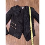 Cache  open front cardigan jacket duster Faux Suede Soft Motto Black Zipper 6 Photo 3