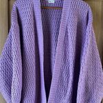 Zyia Active Lilac Petra Chunky Knit Cardigan Puff Sleeves Women’s size Small Purple Photo 1