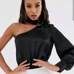 4th + Reckless Women’s black one shoulder choker bodysuit size 2 Photo 4