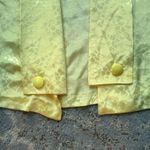 Vintage Satin Short Sleeve Cardigan Geometric Pattern Yellow Medium Photo 1