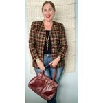 Vintage 100% Wool Plaid Blazer Jacket Collegiate Preppy Old Money size 8P MP Red Photo 6