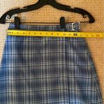 Brandy Melville J Galt, Blue plaid mini skirt with buckle. Photo 4