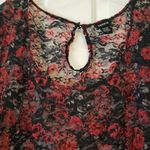 Torrid Floral Lace Top - Red and Black Photo 1