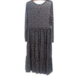 Louna Floral Mesh Dress Long Sleeve Crew Neck Tiered Boho Size‎ Large Blue Photo 5