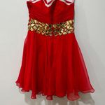 Blush Prom red mini dress  Size 4 Photo 1