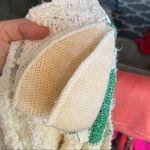 Koret Vintage XL Off White Knit Sweater Pink Green Floral Tropical Short Sleeve Photo 5