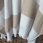 Free People  Tan And White Checkered Sweater Size Medium Photo 6