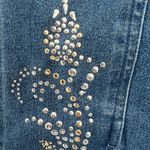 Blair  vintage stretch denim studded 2X plus ruffle cuff gem buttons denim jacket Photo 3