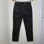 Motf Premium Skinny Cropped Dark Gray/Black Denim Jeans Size Medium (6) Side Zip Gray Photo 2