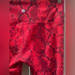 Lululemon Red Snake Skin print high waisted Cropped leggings Photo 8