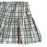 Cotton Candly pleated medium mini skirt baby blue, pastel yellow & white plaid​ Blue Photo 2