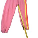 Aviator Nation Sweatpants Womens Medium Pink Neon Side Stripe Fleece Jogger USA Photo 5