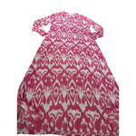 LIVRO Oversized Classic Kurta Caftan Ikat Pink & White Pockets Size XS Photo 5
