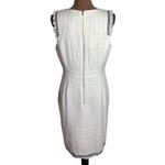 J.Crew sheath dress in textured tweed with contrast fringe trim ivory size 12 Photo 1