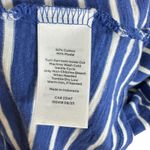 Talbots  Cotton Modal Blue White Striped V-Neck Short Sleeve Top Size M Photo 3