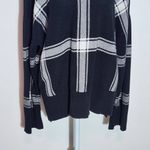 Banana Republic Black and White Plaid Mock Neck Sweater Size XL Plaid Pullover Photo 3
