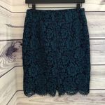 Banana Republic Navy & Teal Lace Pencil Skirt Photo 5