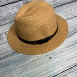 Torrid Women’s Tan Straw Fedora Hat Black Band Size M/L Photo 1