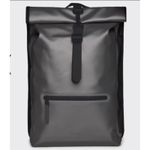 Rains Metallic Gray Rolltop Rucksack Waterproof Cycle Backpack Laptop Pocket Photo 6