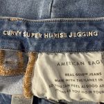 American Eagle SZ 8 SHORT Curvy Jeggings Jeans Super Hi-Rise Distressed Rip Blue Photo 9