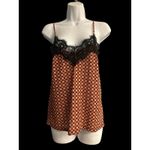 ZARA Trafaluc Camisole Tank Top Women’s Size S Rust Print Eyelash Lace Cropped Photo 1