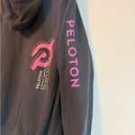Peloton  ultimate fleece full zip hoodie black charcoal logo tie dye XL EUC Photo 5