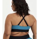 Torrid Brand New  Women's Size 1X 14-16 Black Blue Mesh Triangle Top Bra Photo 2