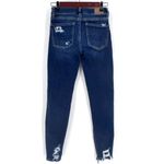 American Eagle Women's High Rise Jegging Crop Blue Jeans Size 00 destroyed Photo 1