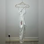 Pretty Little Thing  white v bar corset cross back maxi dress Photo 1