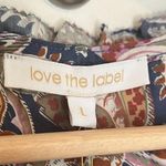 NWT Love the Label 3/4 Sleeve Patterned Mini Dress Blue Size L Photo 2