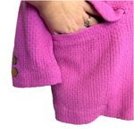 Free People Oversized Cotton Knit Textured Blazer Jacket Size M Pink Boho Career Photo 3