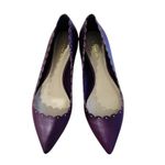 Coach  purple leather lazer cut scalloped flats NEW Photo 3