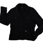 Ralph Lauren Lauren  Black Knit Jacket Military Utility Long Sleeve Women's Large Photo 0