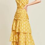 Veronica Beard NWT Virginia Off Shoulder Floral Maxi Dress Sun Yellow Photo 4