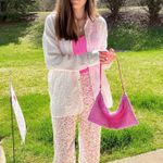 Blue Blush Floral Wide Leg Bottoms Photo 8