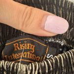 90s Vintage Black Whimsigoth Flowy Skirt with White Stitching Photo 2