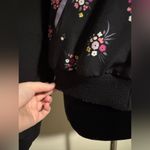 EUC Jolie Vie Black and Purple Floral Zip Up Bomber Jacket with pockets size XL Photo 6