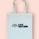 3 Tote Bag Set Small White Linen Graphic Print Oakland CA California Logo New Photo 1