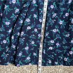 Liz Baker  Essentials Blue Green Floral Midi Skirt Medium Casual Vintage Photo 4