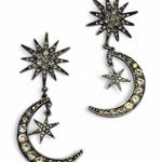 Silver star and moon earrings Photo 0