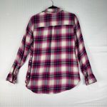 Lucky Brand  Pink/White Plaid Flannel Button-Up Shirt Size Medium Button Detail Photo 2