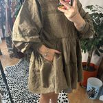 Anthropologie  Pilcro Long-Sleeve Mock-Neck Swing Mini Dress Green Small Photo 6
