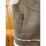 Joie  Women’s Asymmetrical Fleece Lined Full Zip Vest, Brown Size Medium (8351) Photo 1