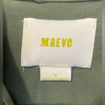 Maeve Anthropologie  Tuesday Blouse Olive Green Button Down Tie Front Shirt Small Photo 5