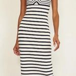 La Ligne Emmanuelle striped knit midi dress navy blue cream size XL Photo 0