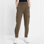 EXPRESS NEW Super High-waisted Belted Cargo Ankle Pant In Olive Green Size 10 Photo 5