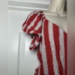 Gypsies & Moondust  Striped Cap Sleeve Tie Up Women’s Top Cute Western Shirt Sz L Photo 2