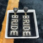 NIB! KIWILEPI Beaded Rhinestone Bride Letter Earrings Photo 3