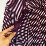 Purple Polka Dot Long Sleeve Women's Sweater Top XL Ruffles White Photo 2