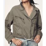 Anthropologie Pilcro Size XXS Tidal Moto Utility Jacket Top Long Sleeve Moss Photo 1